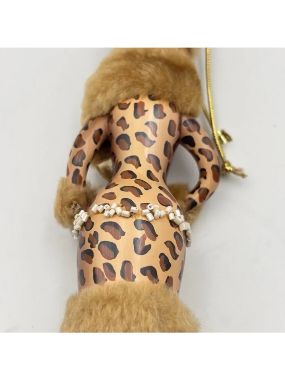 Ladies With Elegance Fashionista Glass Ornament Leopard Dress Hat Fox Stole 7”